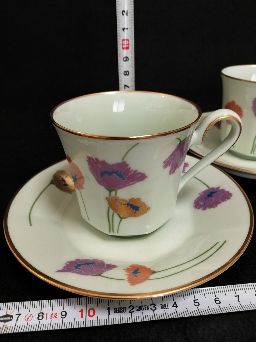 CS3134. 【未使用】Noritake ノリタケ　Celdan カップ ソーサー 花柄 ティーカップ 金彩 2客/60_画像3