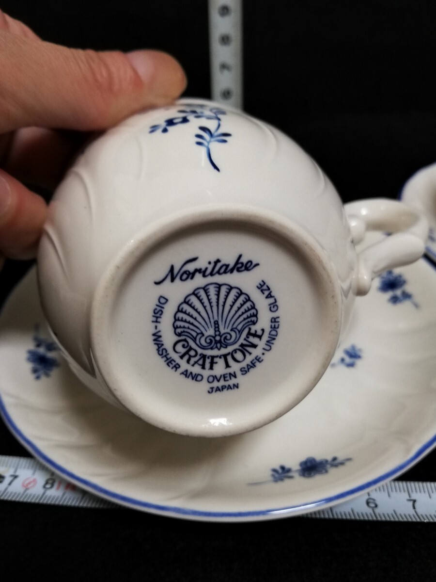 CS3202.【未使用】 Noritake ノリタケ　CRAFTONE クラフトーン カップ ソーサー 花柄 ティーカップ 洋食器　2客/60_画像4