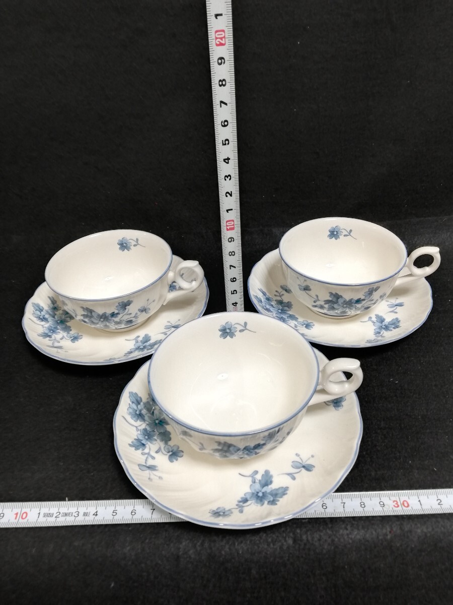 CS3243.Noritake ノリタケ クラフトーン　カップ ソーサー コーヒーカップ ティーカップ 花柄 洋食器　3客/80_画像2