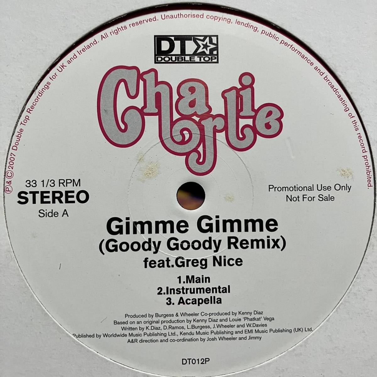 Charlie / Gimme Gimme / Lisette Melendez カヴァー / Goody Goody Remix ft. Creg Nice from Nice & Smooth_画像1