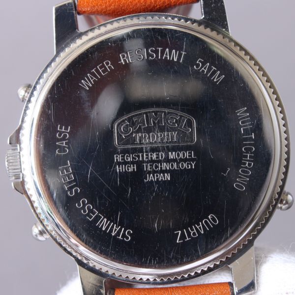 美品 CAMEL キャメル TROPHY トロフィー 腕時計 レディース クォーツ レザー ブラウン ウォッチ クロノグラフ ブランド ジャンク #60※641の画像7