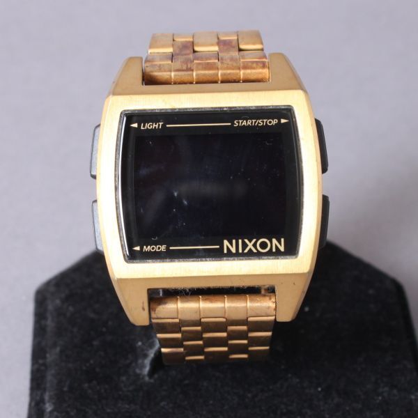 良品 NIXON ニクソン HOMEBASE 腕時計 ゴールド デジタル メンズ ウォッチ ブランド ジャンク #N※665の画像1