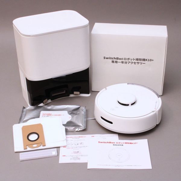  beautiful goods exhibition goods Switchbot switch boto robot vacuum cleaner W3011021 K10+ white vacuum cleaner exclusive use 1 yearly amount accessory attaching #120*593/c.a