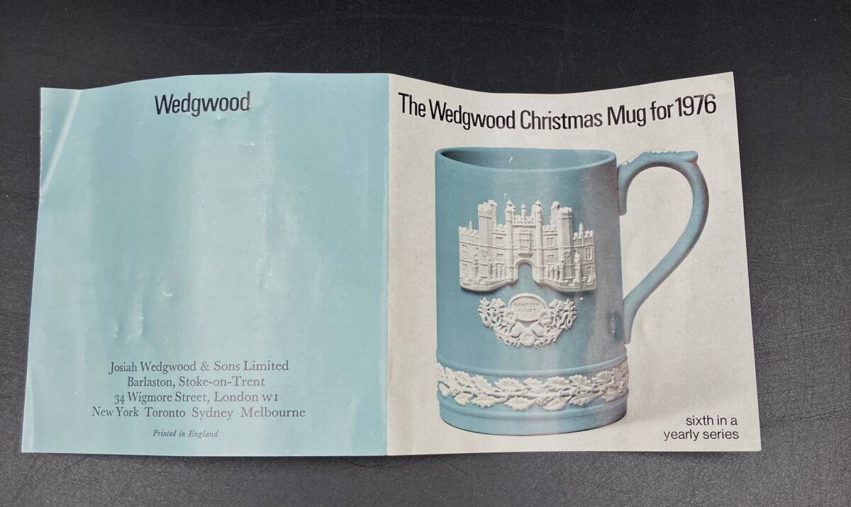 7700605-7【WEDG WOOD】ウエッジウッド ジャスパー 1976 ハンプトンコート ペールブルー クリスマスマグカップ マグカップ_画像3