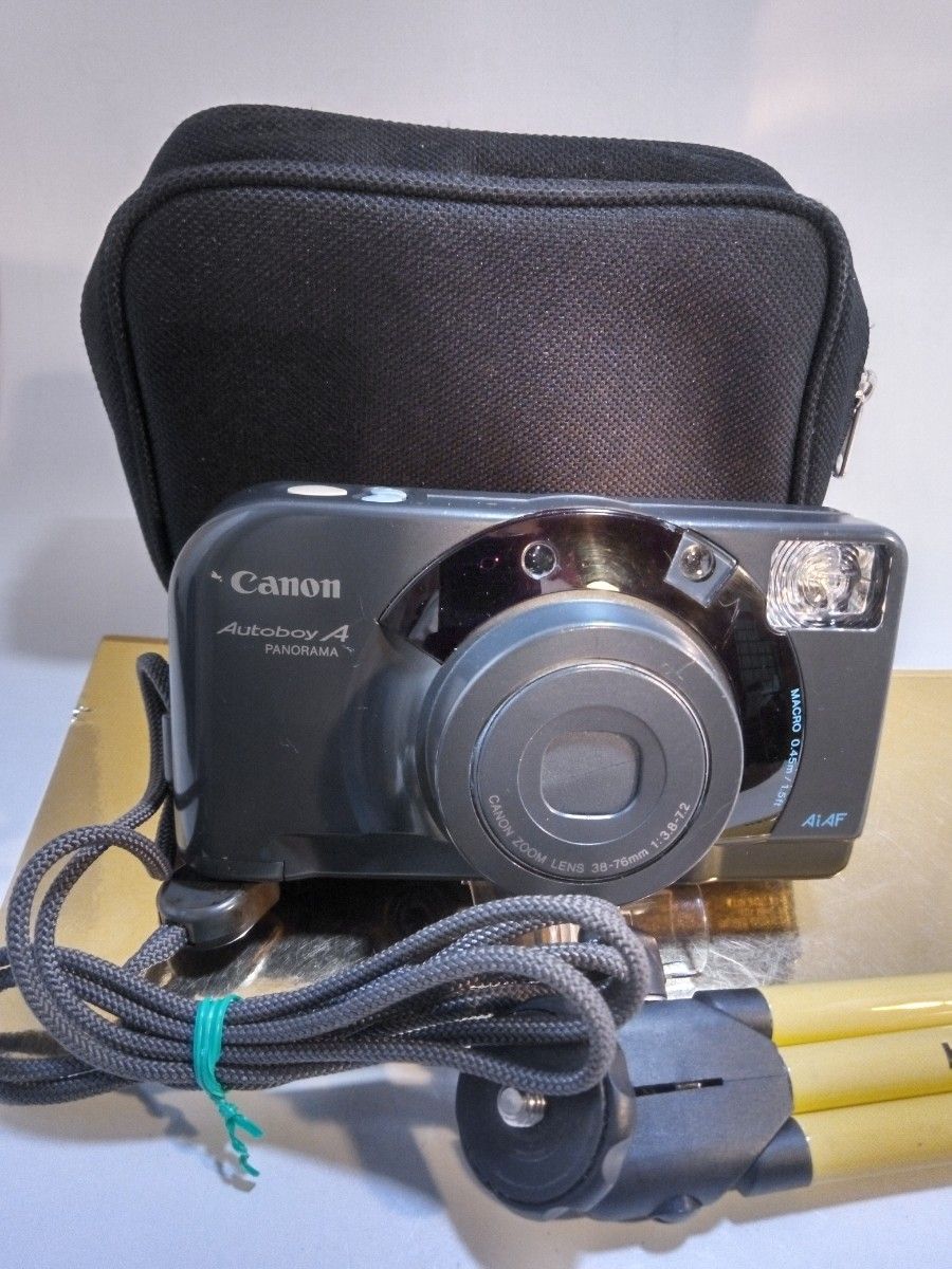 Canon　Autoboy  A panorama AIAF■動作美品　三脚、ポーチ、ストラップ付き　フィルムカメラ■■■■