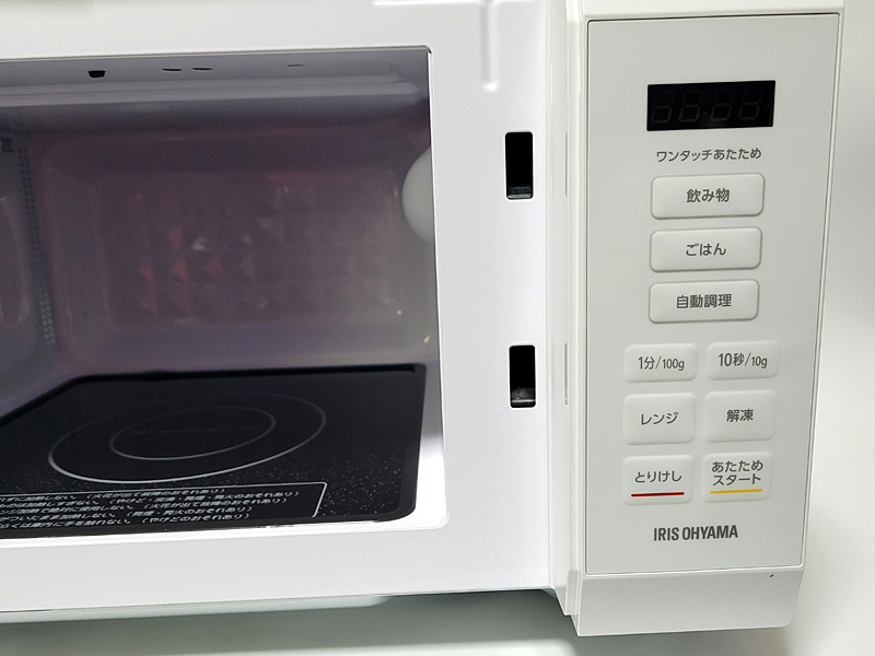 2024年3月購入品 美品★アイリスオーヤマ 電子レンジ 18L フラットテーブル IMB-F186-W（ホワイト）単機能電子レンジ ヘルツフリータイプ_画像4