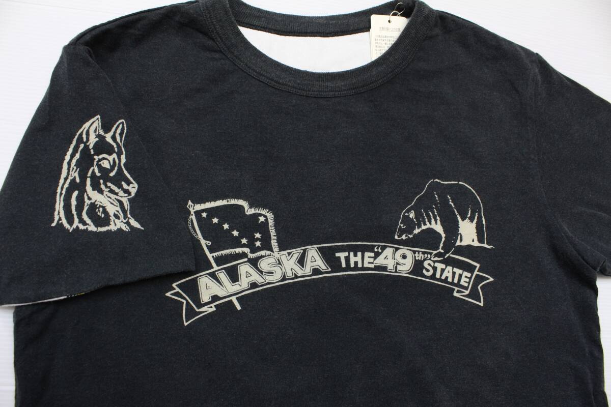 YTS98東洋Mテーラー東洋 リバーシブル 半袖Tシャツ アラスカALASKA The 49th STATEシベリアンハスキー 白くま トーテンポール Tシャツ_画像2