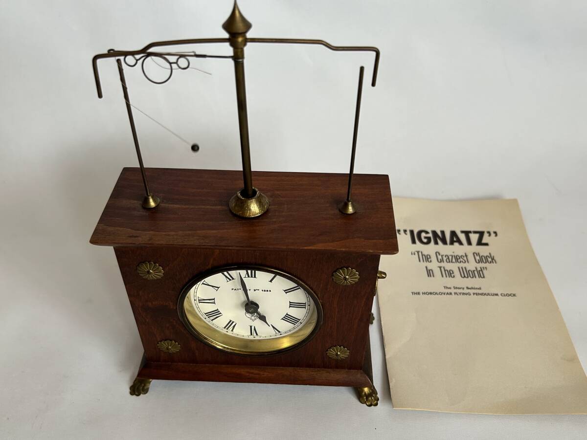 【動作品】ドイツ製 カラクリ時計 フライング振り子時計 Ignatz HOROLOVAR社 の画像2