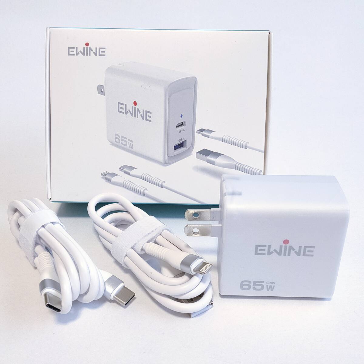 [ one jpy start ]EwinE 65w charger USB-C/USB-A port charge cable attaching JX-PD65-01[1 jpy ]AKI01_2076