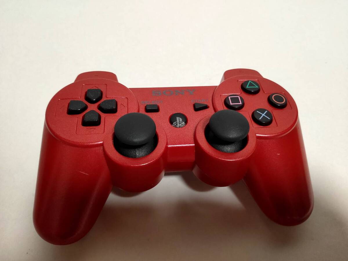 【一円スタート】ワイヤレスコントローラ (DUALSHOCK3) ディープ・レッド 1円 HAM01_2114_画像1