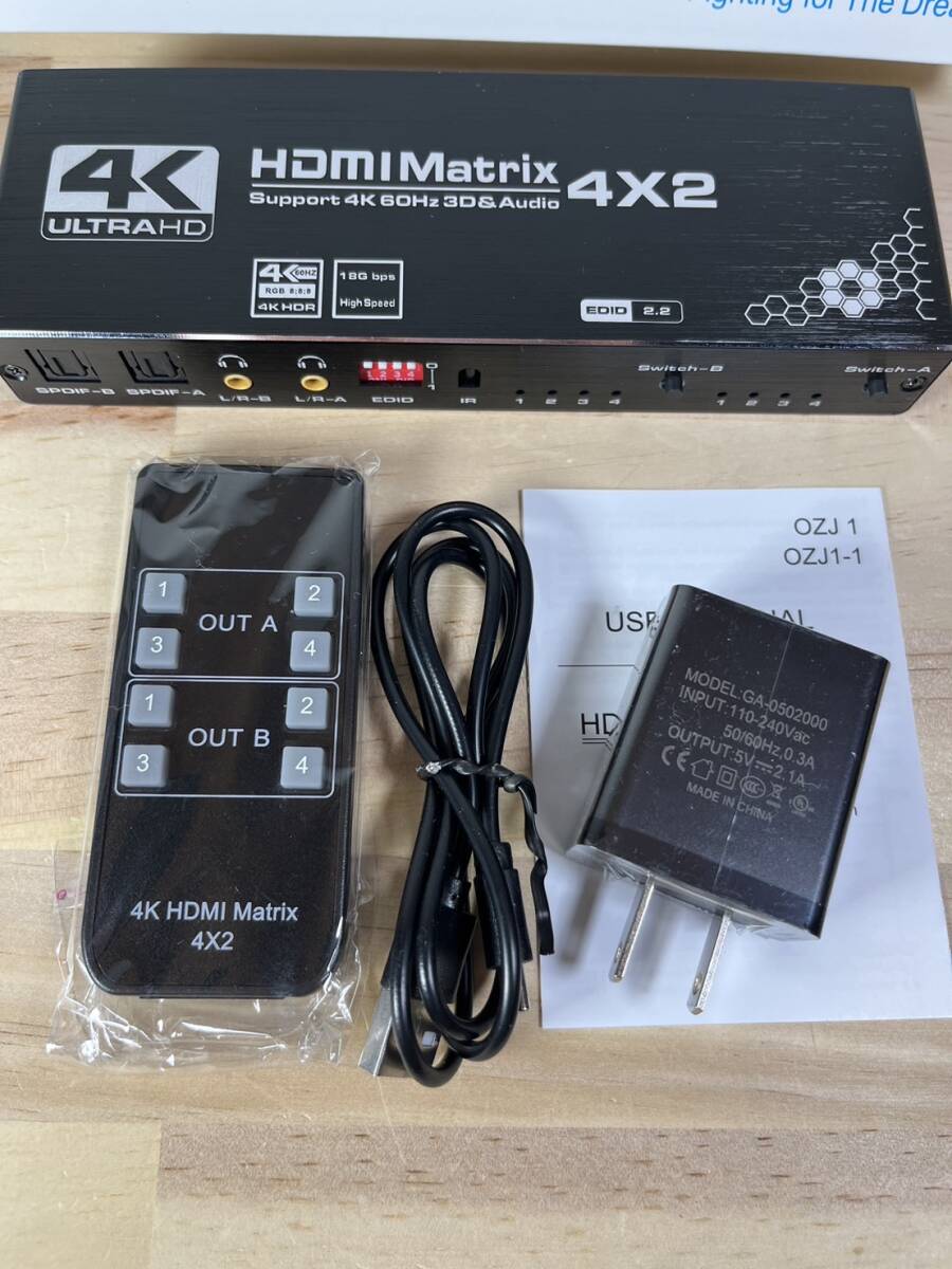 [ one jpy start ]HDMI Matrix switch .-4 input 2 output,HDMI switch 4K@60Hz 3D correspondence HDMI optical digital & audio separation [1 jpy ]URA01_2662