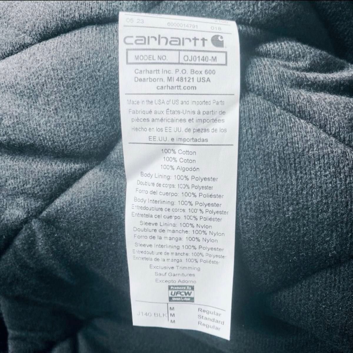 カーハート Carhartt アクティブジャケット J140 裏地 カーハート Carhartt アクティブジャケット J140 裏地