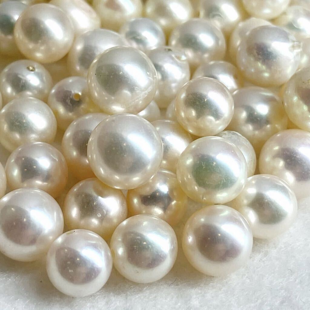 大量!!●本真珠おまとめ●m 100g/500ct 約7.5-9.5mm珠 ルース 裸石 宝石 ジュエリー jewelry Pearl パール ①_画像1