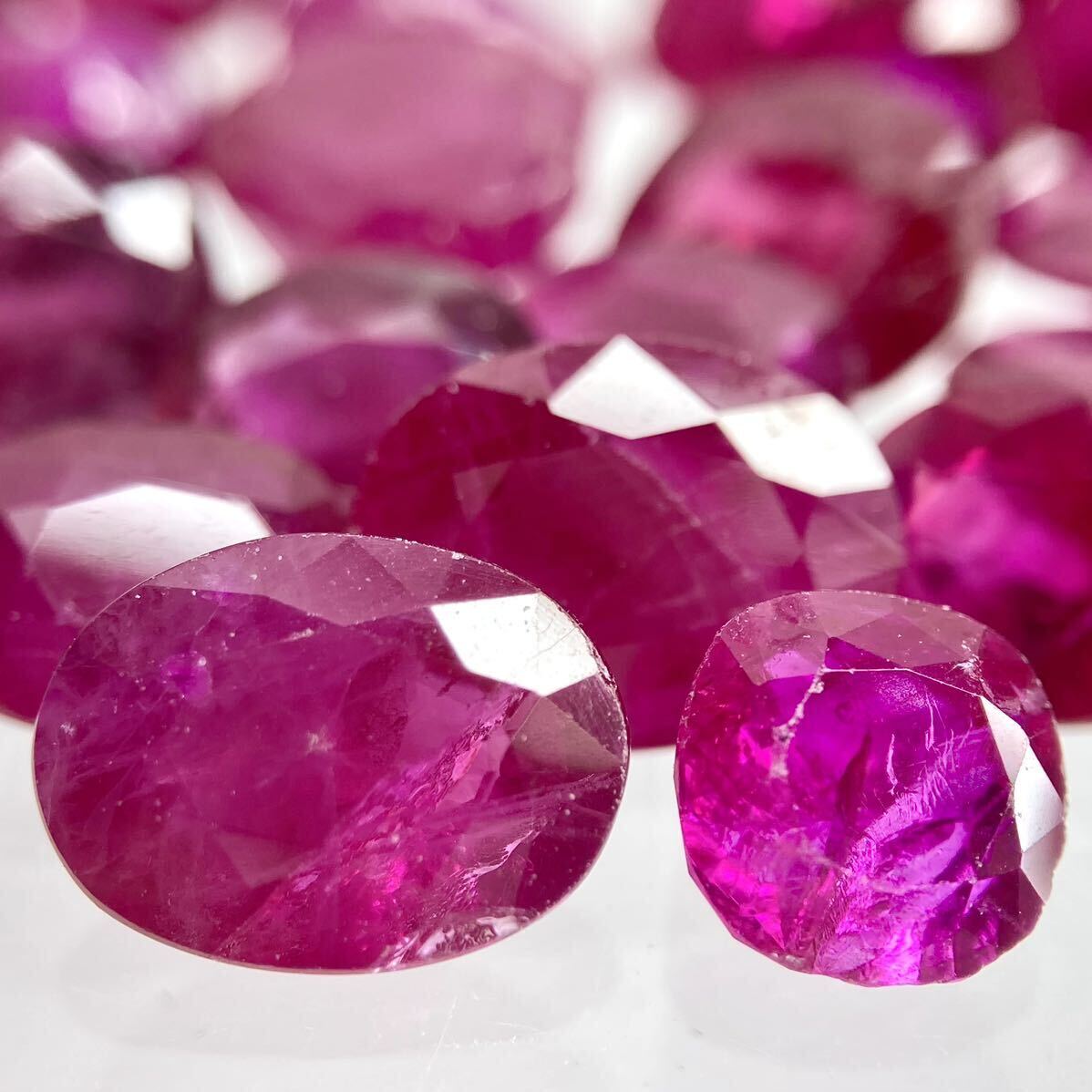 ●天然ルビーおまとめ●A 50ct 裸石 宝石 ruby コランダム 紅玉 jewelry corundum ジュエリー DD5 ③_画像2