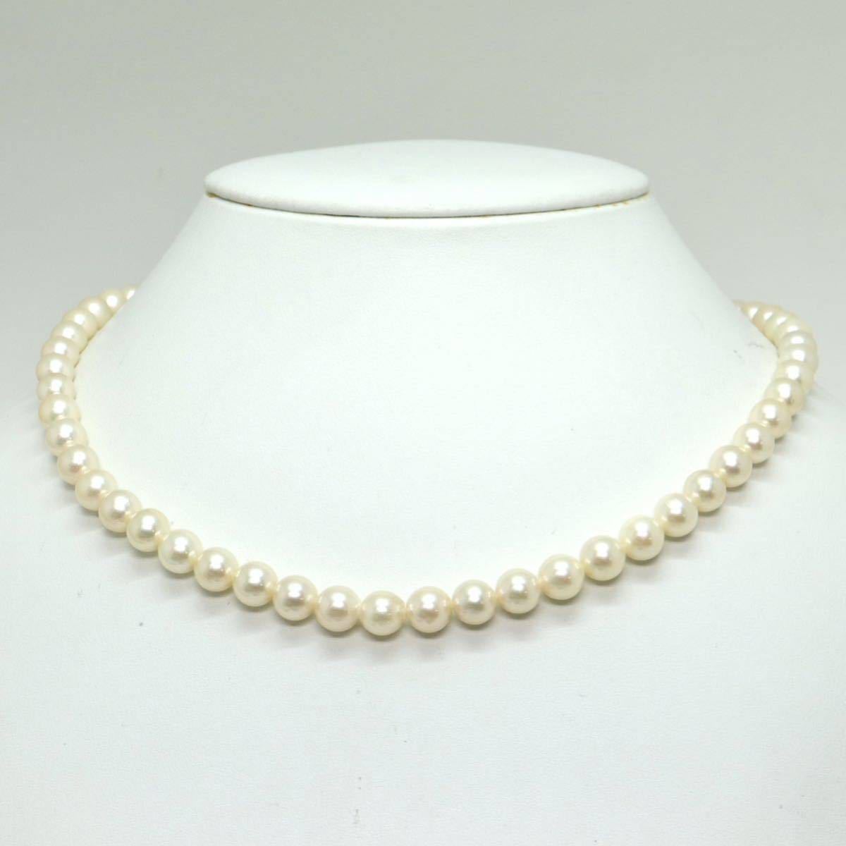 ●アコヤ本真珠ネックレス●M 33.0g 45cm 7.0-7.5mm珠 パール pearl necklaces silver ジュエリー DC0_画像2
