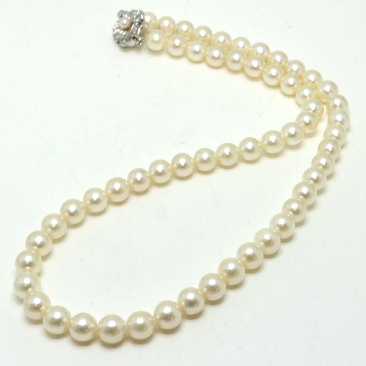 ●アコヤ本真珠ネックレス●M 33.0g 45cm 7.0-7.5mm珠 パール pearl necklaces silver ジュエリー DC0_画像7