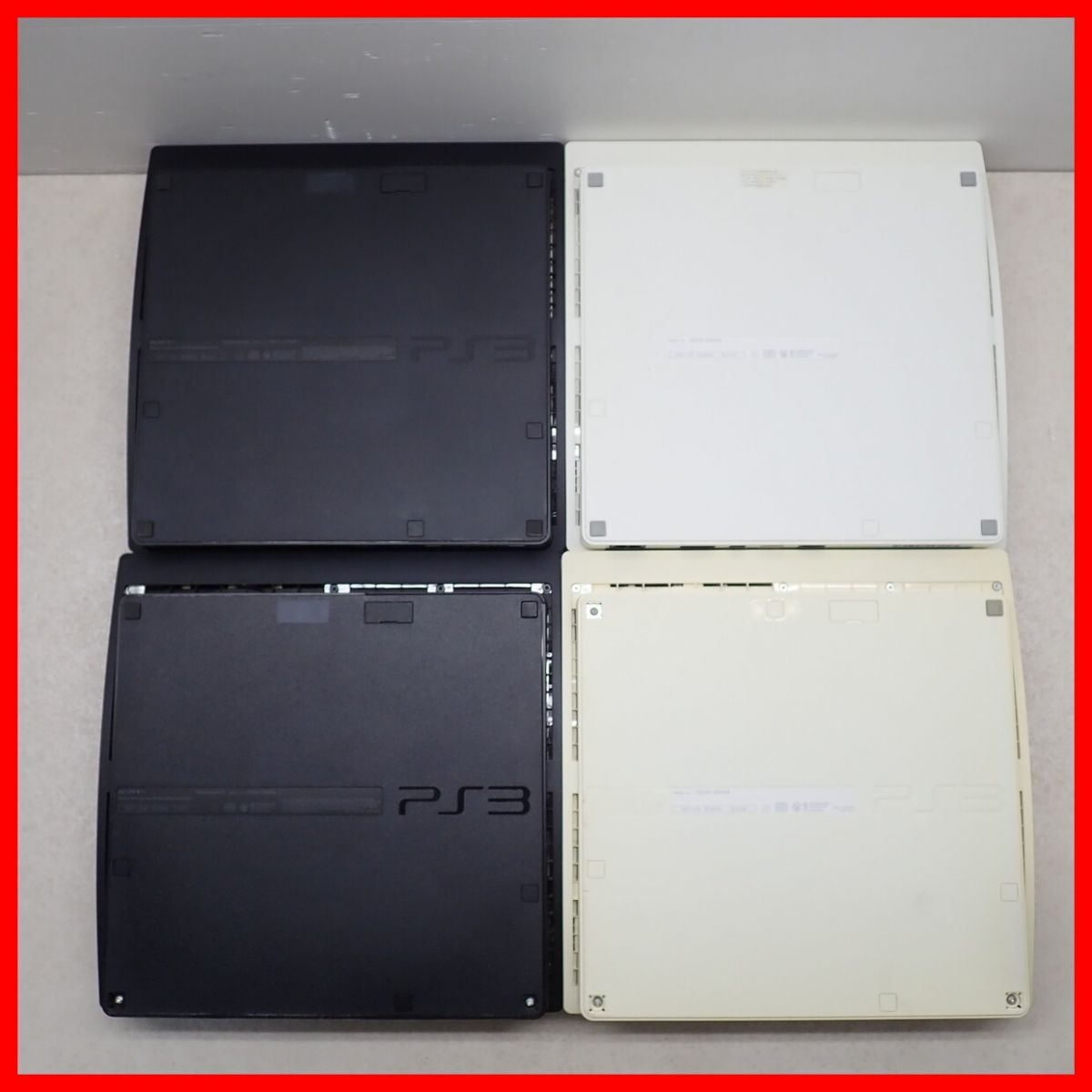 1円〜 PS3 プレステ3 本体のみ CECH-2000A 2台/3000A 2台 ブラック/ホワイト まとめて4台セット SONY HDDなし 読込不可 ジャンク【40_画像2