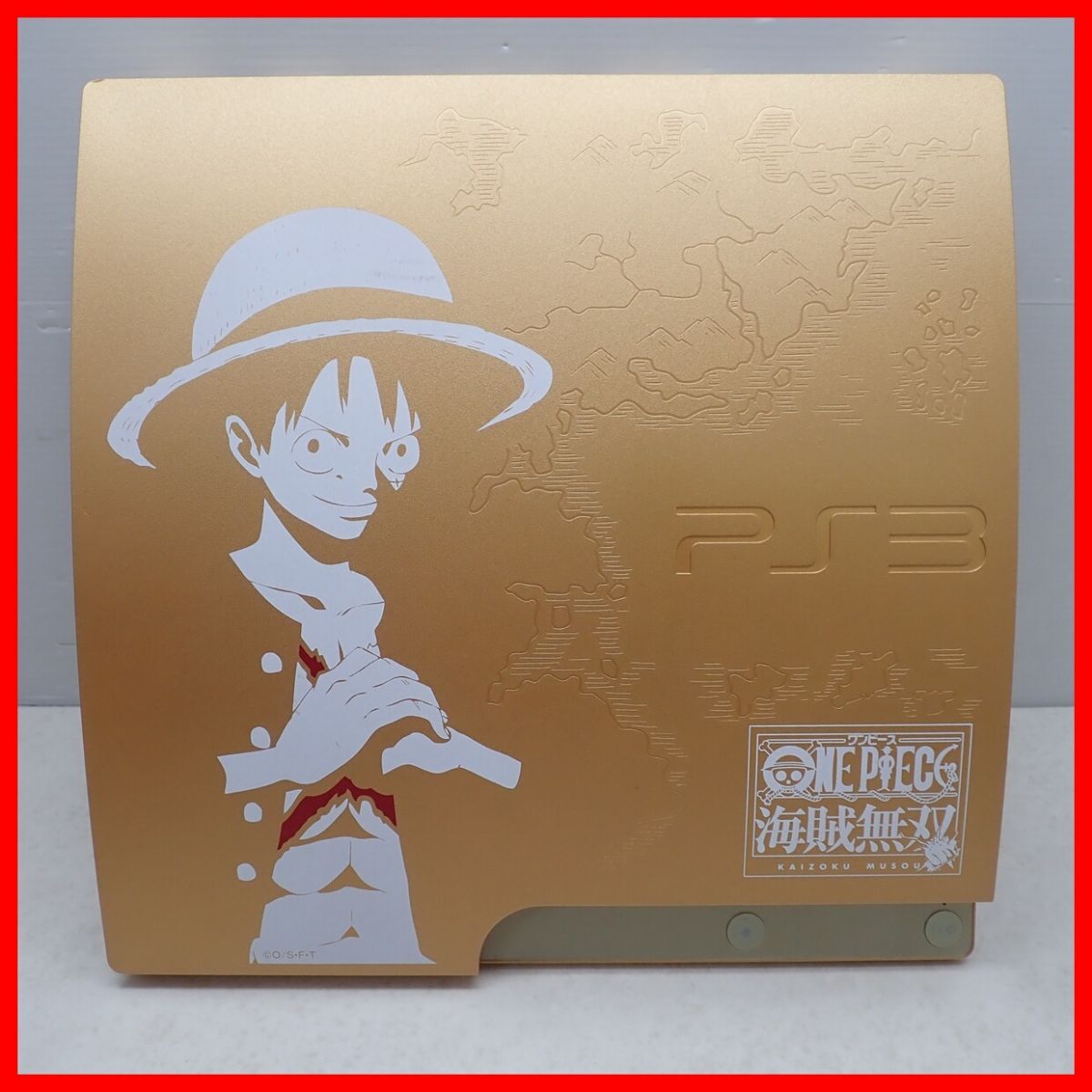 PS3 プレステ3 本体のみ CECH-3000B OP ワンピース 海賊無双 GOLD EDITION HDDなし 起動不可 ジャンク【20_画像1