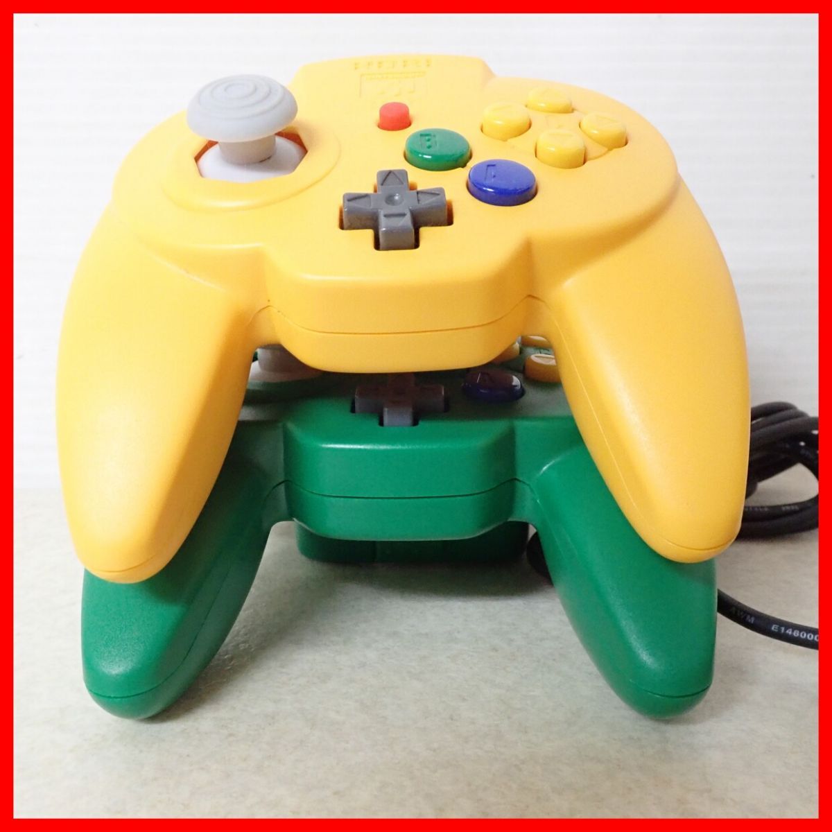 動作品 N64 ニンテンドウ64 ホリパッドミニ64 コントローラ HORIPAD グリーン/イエロー まとめて2個セット ジャンク【10の画像8