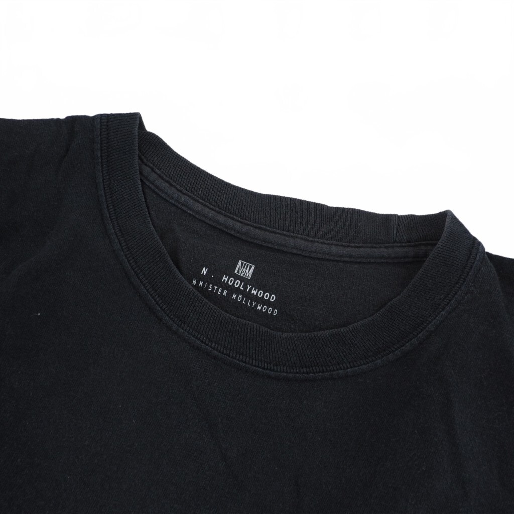 ミスターハリウッド N.HOOLYWOOD L／S T-SHIRT ロングスリーブ Tシャツ 胸ポケット プリントロゴ 長袖 クルーネック 36 ブラック 黒 192-CS_画像5