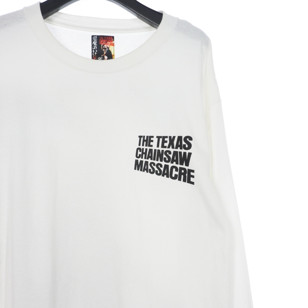 ワコマリア WACKO MARIA THE TEXAS CHAINSAW MASSACRE 悪魔のいけにえ Tシャツ 長袖 ロンT クルーネック プリント L ホワイト 白 メンズ_画像4