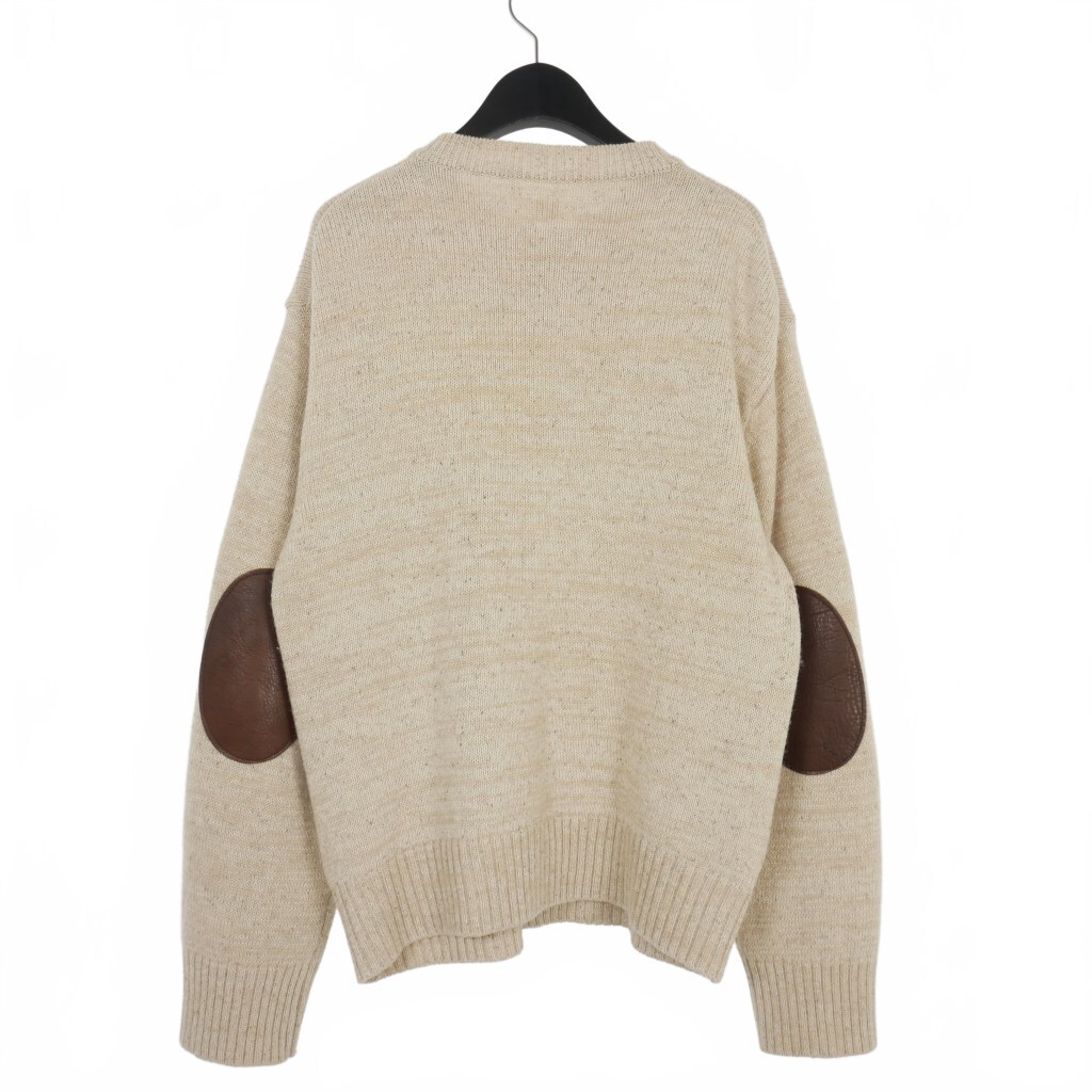 タイガタカハシ T.T Taiga Takahashi A.R.C CARDIGAN ノーカラー カーディガン ニット エルボーパッチ 38 ベージュ LOT513 メンズ_画像2