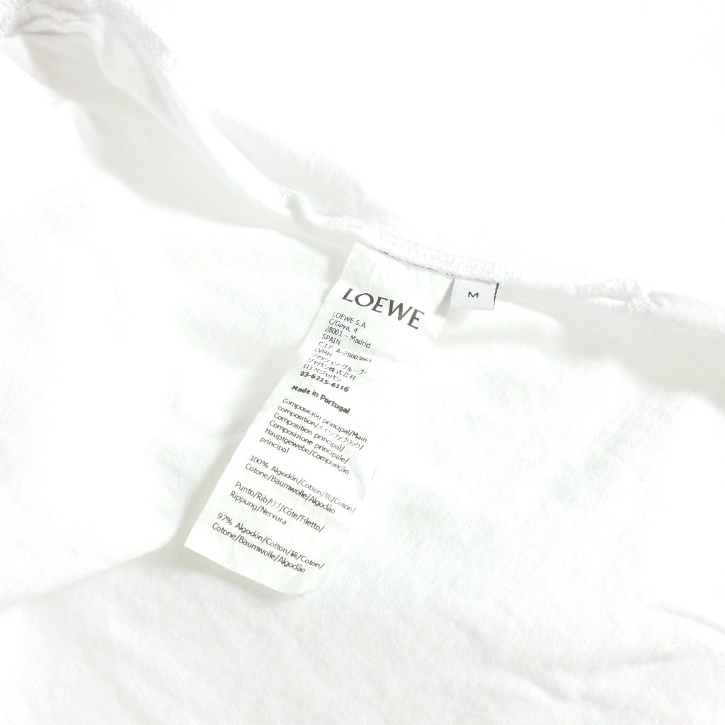 ロエベ LOEWE アナグラム 刺繍 クロップドTシャツ カットソー 半袖 M 白 ホワイト S359341XA4 国内正規 レディースの画像6