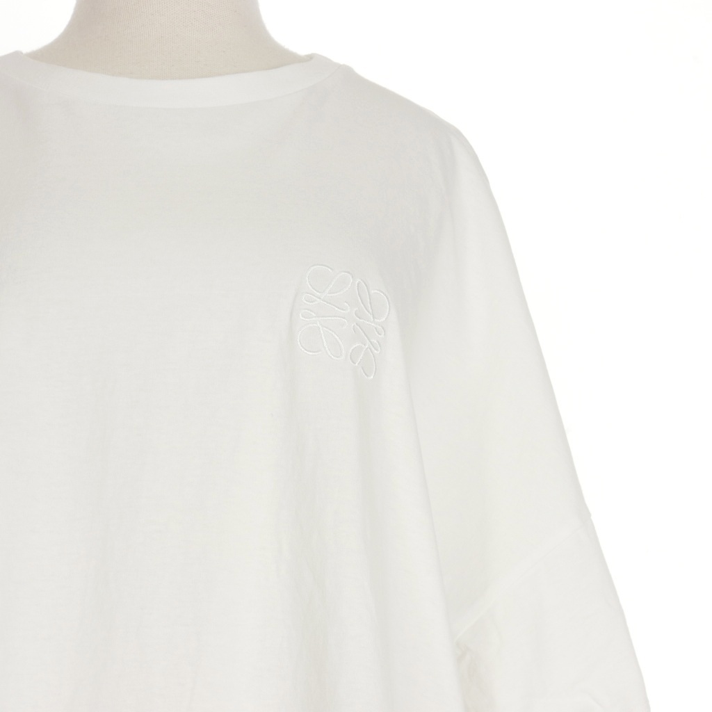 ロエベ LOEWE アナグラム 刺繍 クロップドTシャツ カットソー 半袖 M 白 ホワイト S359341XA4 国内正規 レディースの画像4