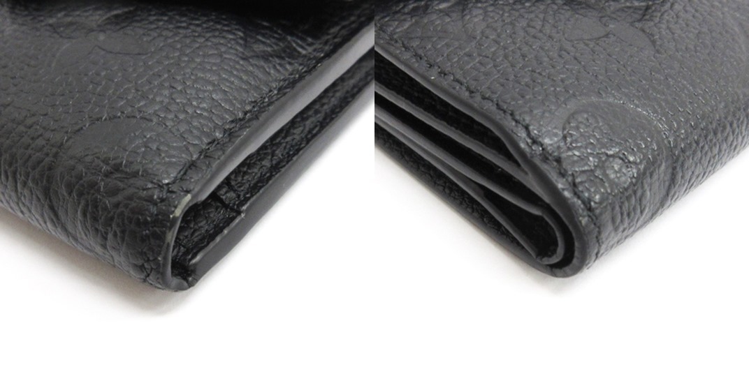 ルイヴィトン LOUIS VUITTON モノグラムアンプラント ポルトフォイユゾエ 三つ折り 財布 コンパクトウォレット M62935 ブラック レディース_画像4