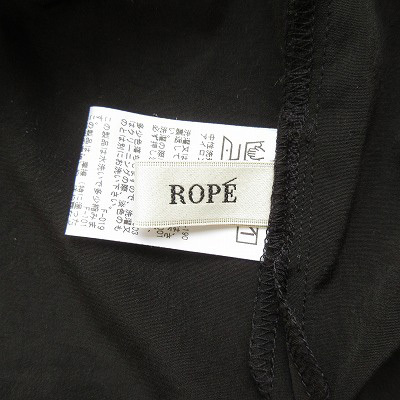 ロペ ROPE とろみシルクライク ギャザースタンドTブラウス 38 黒 ブラック レディース_画像4