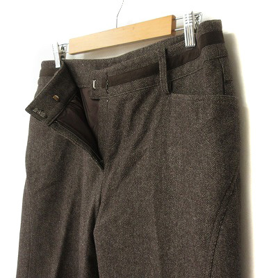  Leilian Leilian pants stretch tweed made in Japan 13 tea Brown lady's 