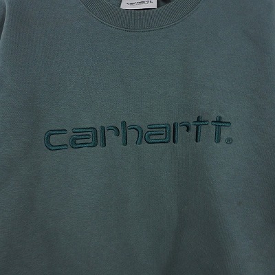 カーハート carhartt SWEATSHIRT スウェット シャツ トレーナー クルーネック 刺? ロゴ M グレー メンズ_画像4