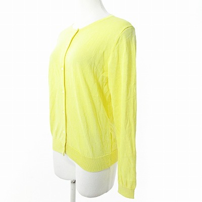  unused goods Nolley's Nolley\'s Light light tag attaching close year of model 14G heaven . crew neck cardigan knitted long sleeve yellow color 38 0318 #SH