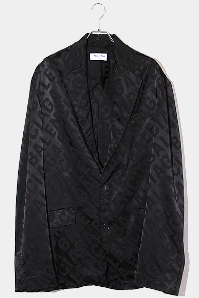 21SS BALENCIAGA バレンシアガ SIZE:L フルイドジャガードジャケット ロゴ テーラードジャケット BLACK ブラック 671671 TIO381 国内正規品