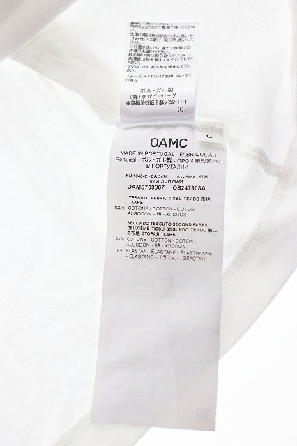 オーエーエムシー OAMC Pocket Shortsleeve Cotton Tshirt WHITE L ポケット ショートスリーブ コットン Tシャツ ホワイト クルーネック240_画像6