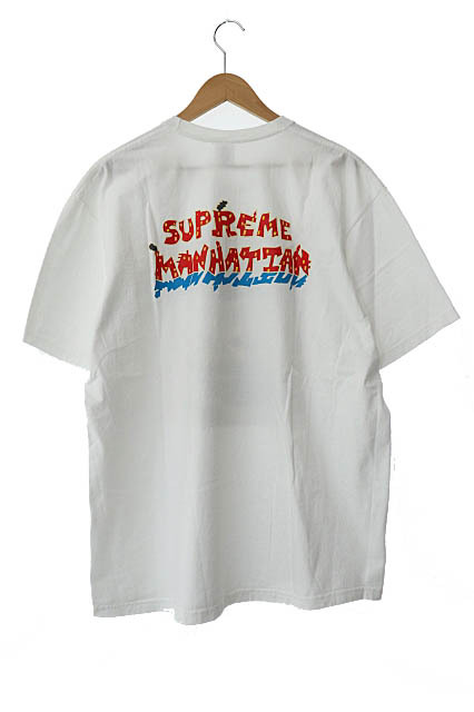 シュプリーム SUPREME 22SS Manhattan Tee マンハッタン ロゴ プリント 半袖 Tシャツ XL 白 ホワイト ブランド古着ベクトル ☆AA★ 240331の画像2