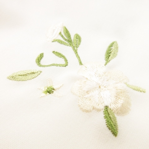 ビス ViS color ブラウス ラウンドネック 半袖 刺繍 フラワー 花柄 エアリー 透け感 F 白 ホワイト /AH12 ☆ レディース_画像4