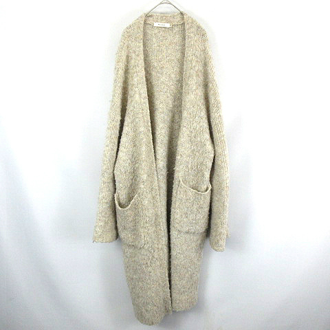  Moussy moussy wool . knitted long cardigan beige group F lady's 