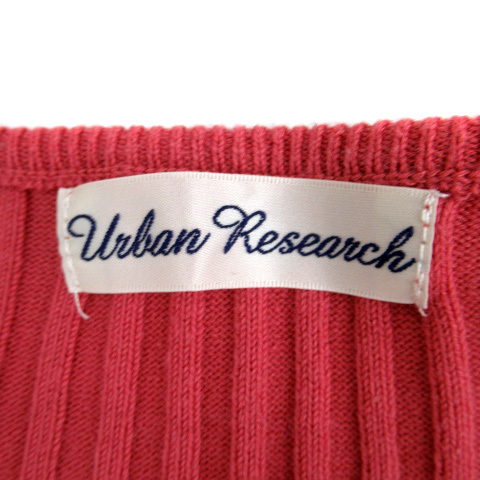 アーバンリサーチ URBAN RESEARCH ニット カットソー 長袖 Vネック リブ フレアスリーブ F ピンク /SM14 レディース_画像4