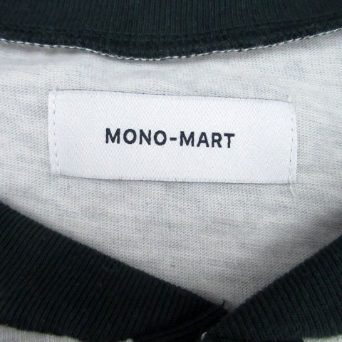 モノマート MONO-MART カットソー ヘンリーネック 半袖 刺繍 L グレー モスグリーン /HO43 メンズ_画像4