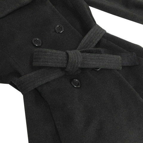 Comme Ca Du Mode COMME CA DU MODE coat volume color double ribbon belt made in Japan nappy silk . gray 11 lady's 