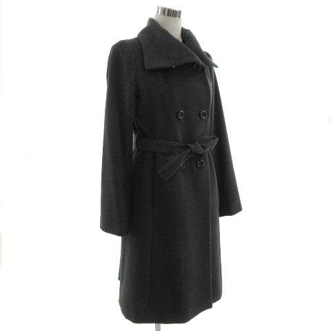  Comme Ca Du Mode COMME CA DU MODE coat volume color double ribbon belt made in Japan nappy silk . gray 11 lady's 