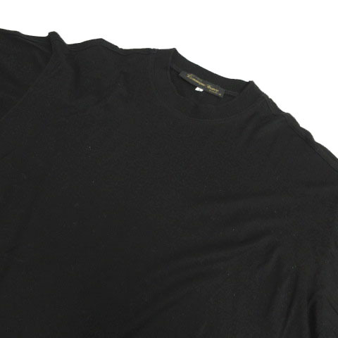 ドミニクフランス Dominique France ドミニックフランス Tシャツ 丸首 半袖 コットン イタリア製 ブラック 黒 L メンズ_画像2