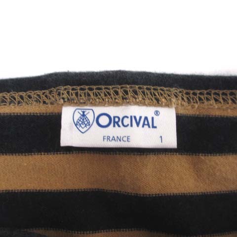 オーチバル ORCIVAL オーシバル 18A-NW-002 バスクシャツ カットソー 長袖 ボーダー コットン ブラウン ブラック 黒 茶 1 S位 レディース_画像6