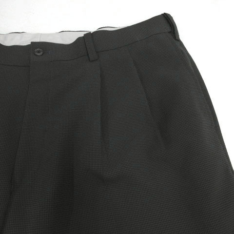 アダバット adabat パンツ スラックス タック シアサッカー ロゴ刺繍 日本製 ギンガムチェック 黒 グレー 100 大きいサイズ メンズ_画像4