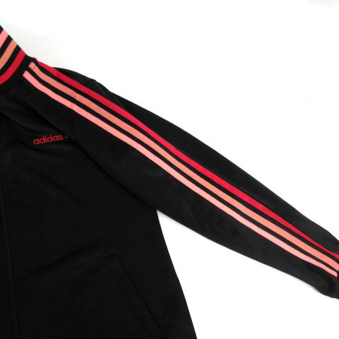  Adidas Neo adidas neo jacket jersey stand-up collar Logo embroidery Zip up 3ps.@ line black black red red pink L