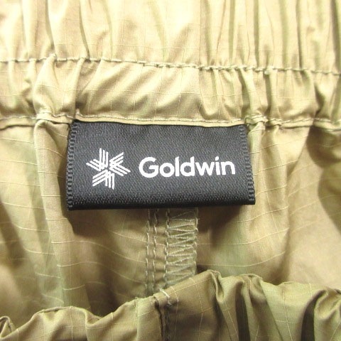 ゴールドウイン GOLDWIN 美品 ナロー ハーフパンツ アウトドア ロゴ ナイロン 薄手 Sサイズ 茶 ブラウン IBO49 メンズ_画像4