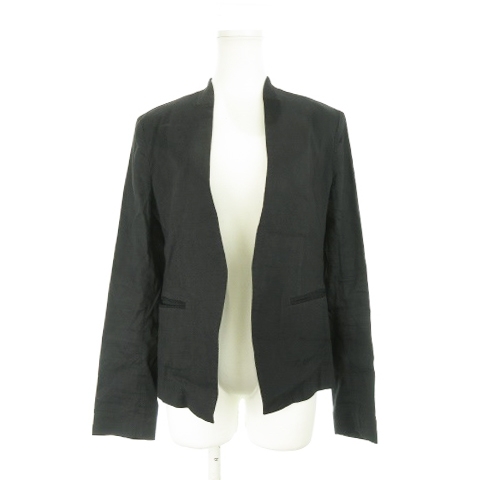  theory ryukstheory luxe jacket no color topa- flax linen high stretch 38 black black /AH25 * lady's 