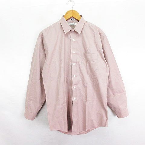  Christian Dior Christian Dior MONSIEUR shirt long sleeve . pocket cotton 2 pink *EKM men's 