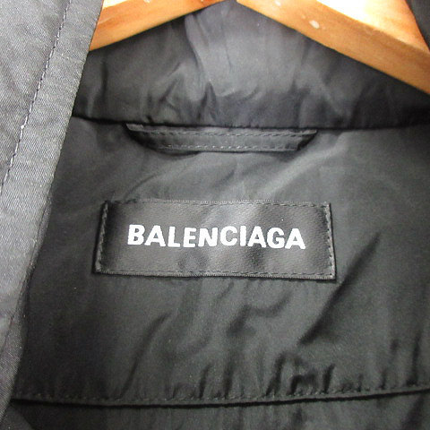 バレンシアガ BALENCIAGA ★AA☆ UP57 2018 01879 オーバーサイズ ビッグシルエット ナイロン コーチジャケット ロゴ プリント 48 黒 ブラ_画像3